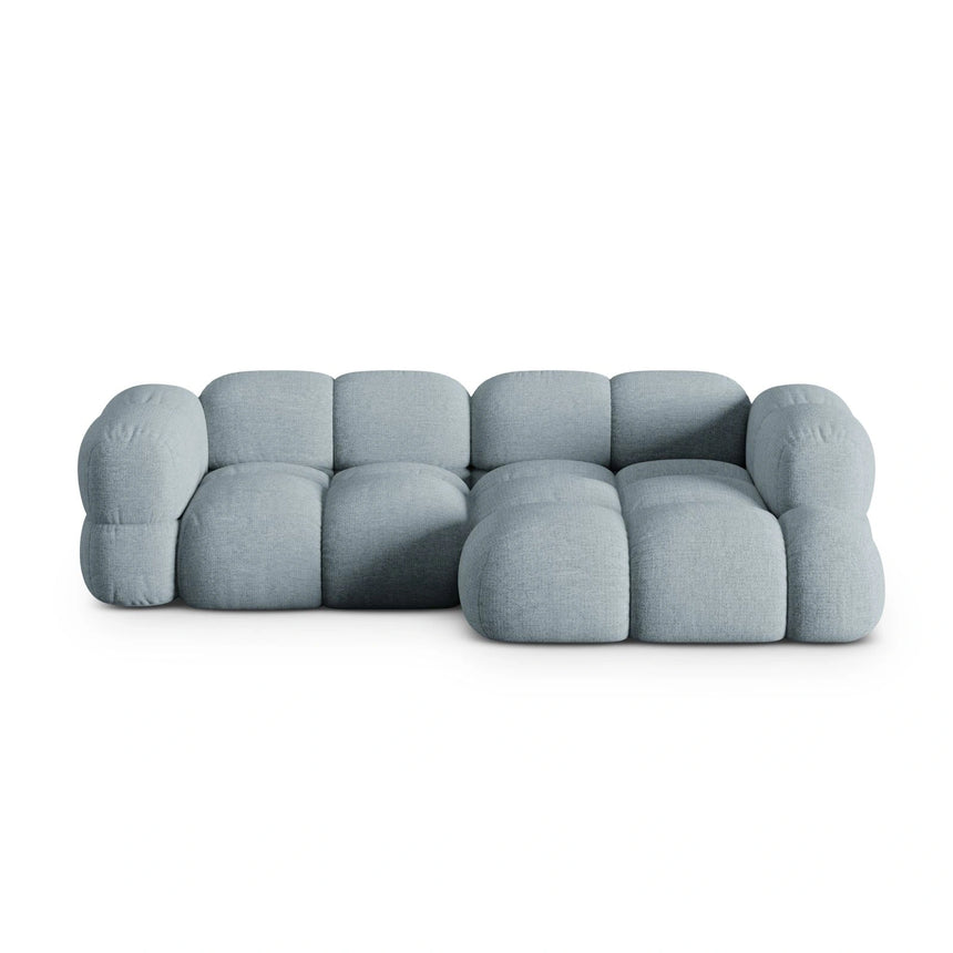 Loretto 3-Sitzer Ecksofa, Rechte Seite, aus Strukturierter Stoff in Pastellblau (Sorella 70), 250x147x68 cm von Cosmopolitan Design – Bild 1
