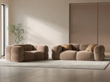 Loretto 3-Sitzer Sofa aus Samt in Dunkelbeige (Vogue 3), 210x100x68 cm von Cosmopolitan Design – Bild 2