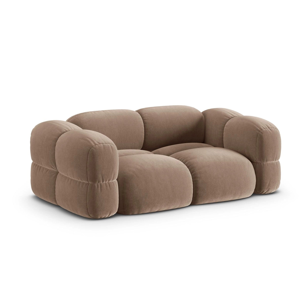 Loretto 3-Sitzer Sofa aus Samt in Dunkelbeige (Vogue 3), 210x100x68 cm von Cosmopolitan Design – Bild 4