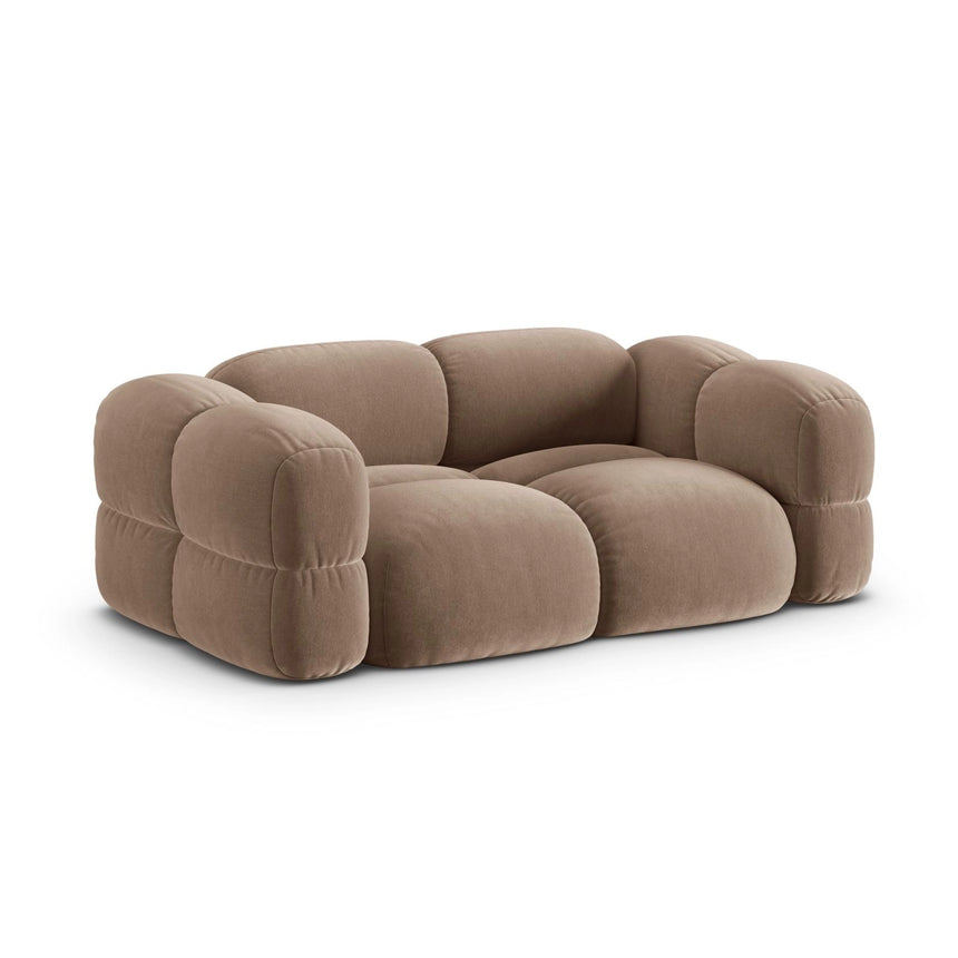 Loretto 3-Sitzer Sofa aus Samt in Dunkelbeige (Vogue 3), 210x100x68 cm von Cosmopolitan Design – Bild 4