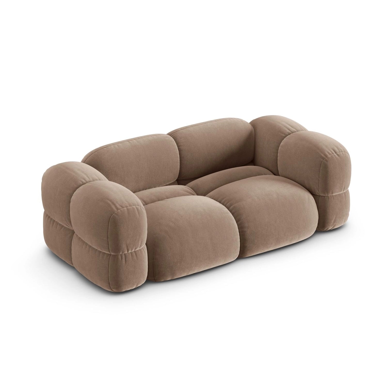 Loretto 3-Sitzer Sofa aus Samt in Dunkelbeige (Vogue 3), 210x100x68 cm von Cosmopolitan Design – Bild 5