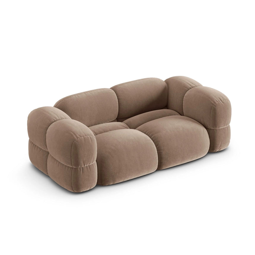 Loretto 3-Sitzer Sofa aus Samt in Dunkelbeige (Vogue 3), 210x100x68 cm von Cosmopolitan Design – Bild 5