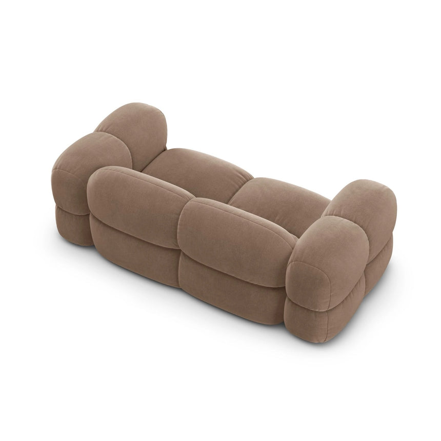 Loretto 3-Sitzer Sofa aus Samt in Dunkelbeige (Vogue 3), 210x100x68 cm von Cosmopolitan Design – Bild 6