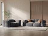 Loretto 3-Sitzer Sofa aus Samt in Grau (Vogue 15), 210x100x68 cm von Cosmopolitan Design – Bild 2
