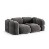 Loretto 3-Sitzer Sofa aus Samt in Grau (Vogue 15), 210x100x68 cm von Cosmopolitan Design – Bild 4