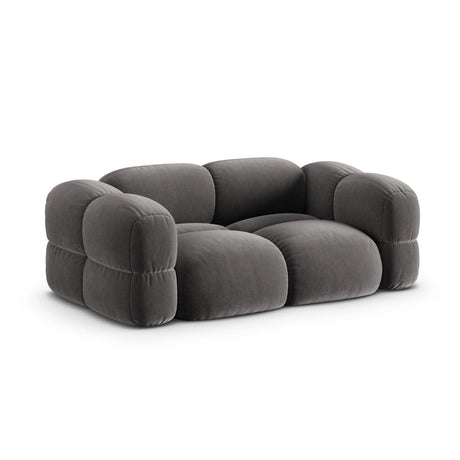 Loretto 3-Sitzer Sofa aus Samt in Grau (Vogue 15), 210x100x68 cm von Cosmopolitan Design – Bild 4