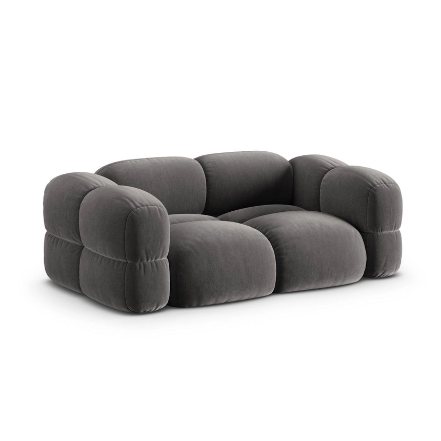 Loretto 3-Sitzer Sofa aus Samt in Grau (Vogue 15), 210x100x68 cm von Cosmopolitan Design – Bild 4