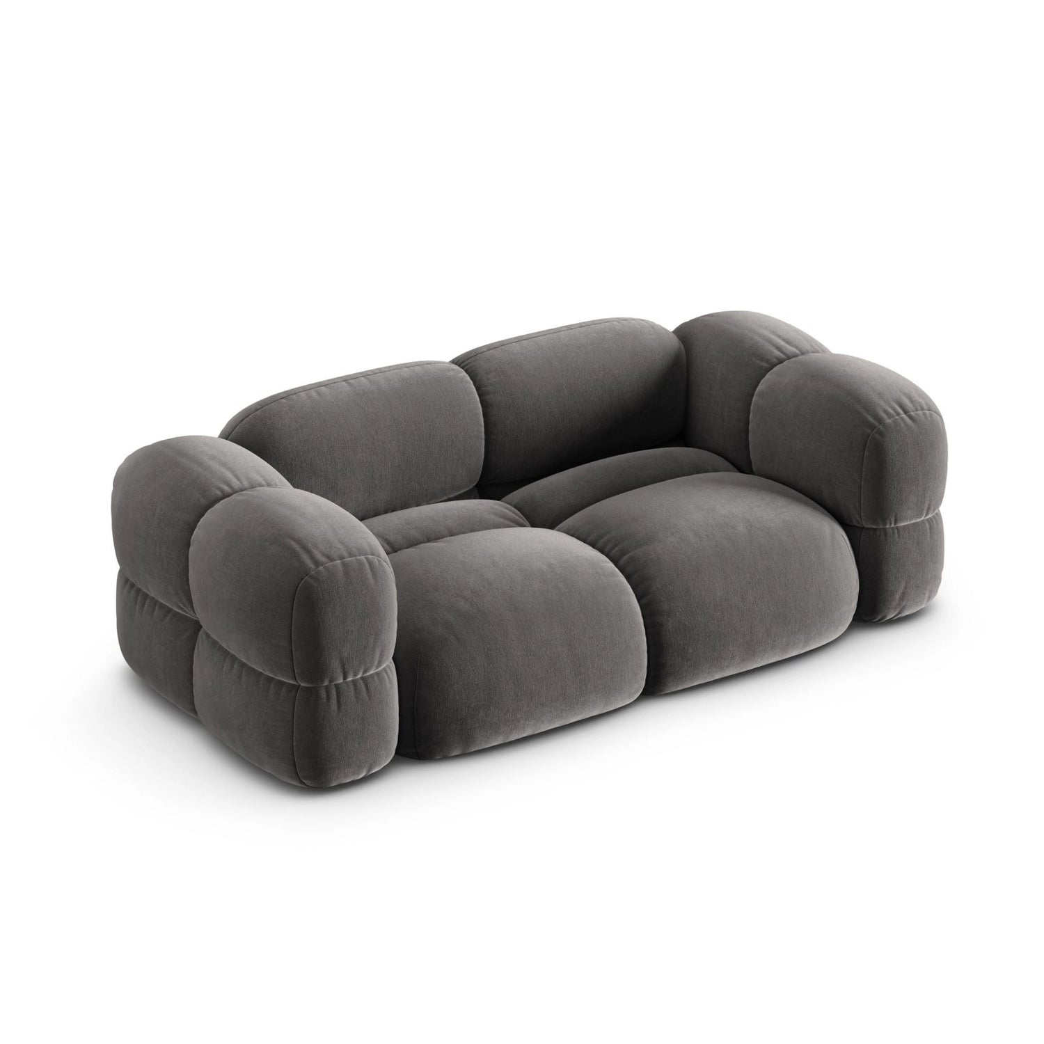 Loretto 3-Sitzer Sofa aus Samt in Grau (Vogue 15), 210x100x68 cm von Cosmopolitan Design – Bild 5