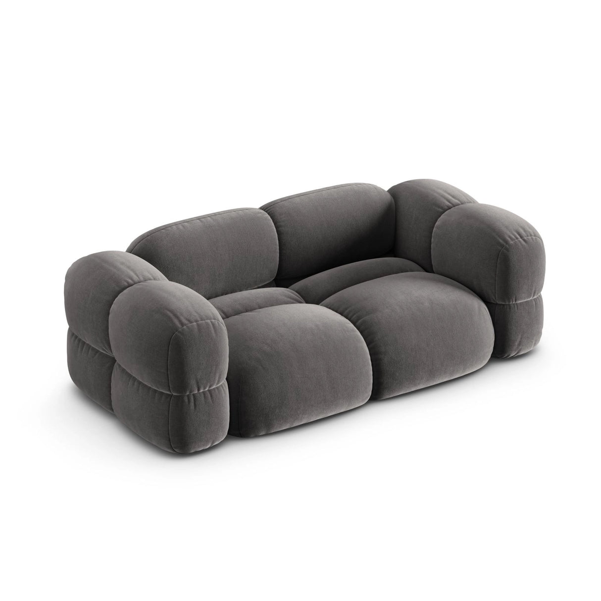 Loretto 3-Sitzer Sofa aus Samt in Grau (Vogue 15), 210x100x68 cm von Cosmopolitan Design – Bild 5