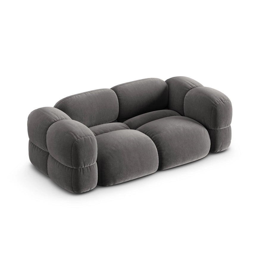 Loretto 3-Sitzer Sofa aus Samt in Grau (Vogue 15), 210x100x68 cm von Cosmopolitan Design – Bild 5