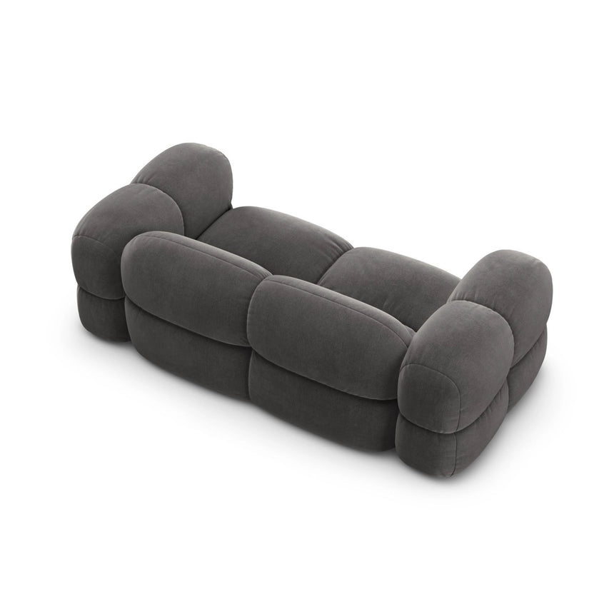 Loretto 3-Sitzer Sofa aus Samt in Grau (Vogue 15), 210x100x68 cm von Cosmopolitan Design – Bild 6