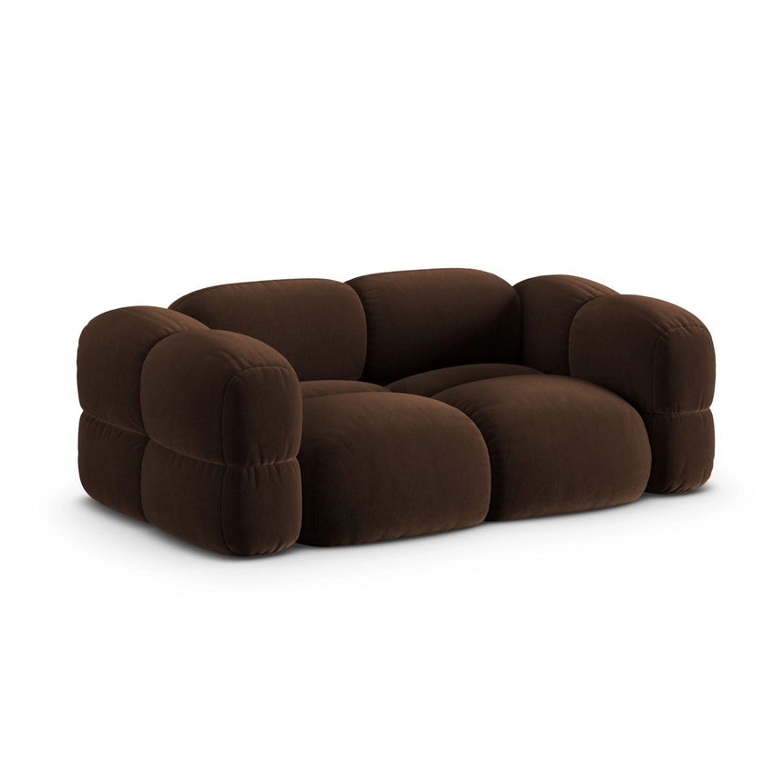 Loretto 3-Sitzer Sofa aus Samt in Schokolade (Vogue 6), 210x100x68 cm von Cosmopolitan Design – Bild 4