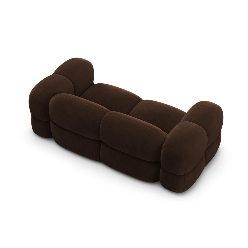 Loretto 3-Sitzer Sofa aus Samt in Schokolade (Vogue 6), 210x100x68 cm von Cosmopolitan Design – Bild 6