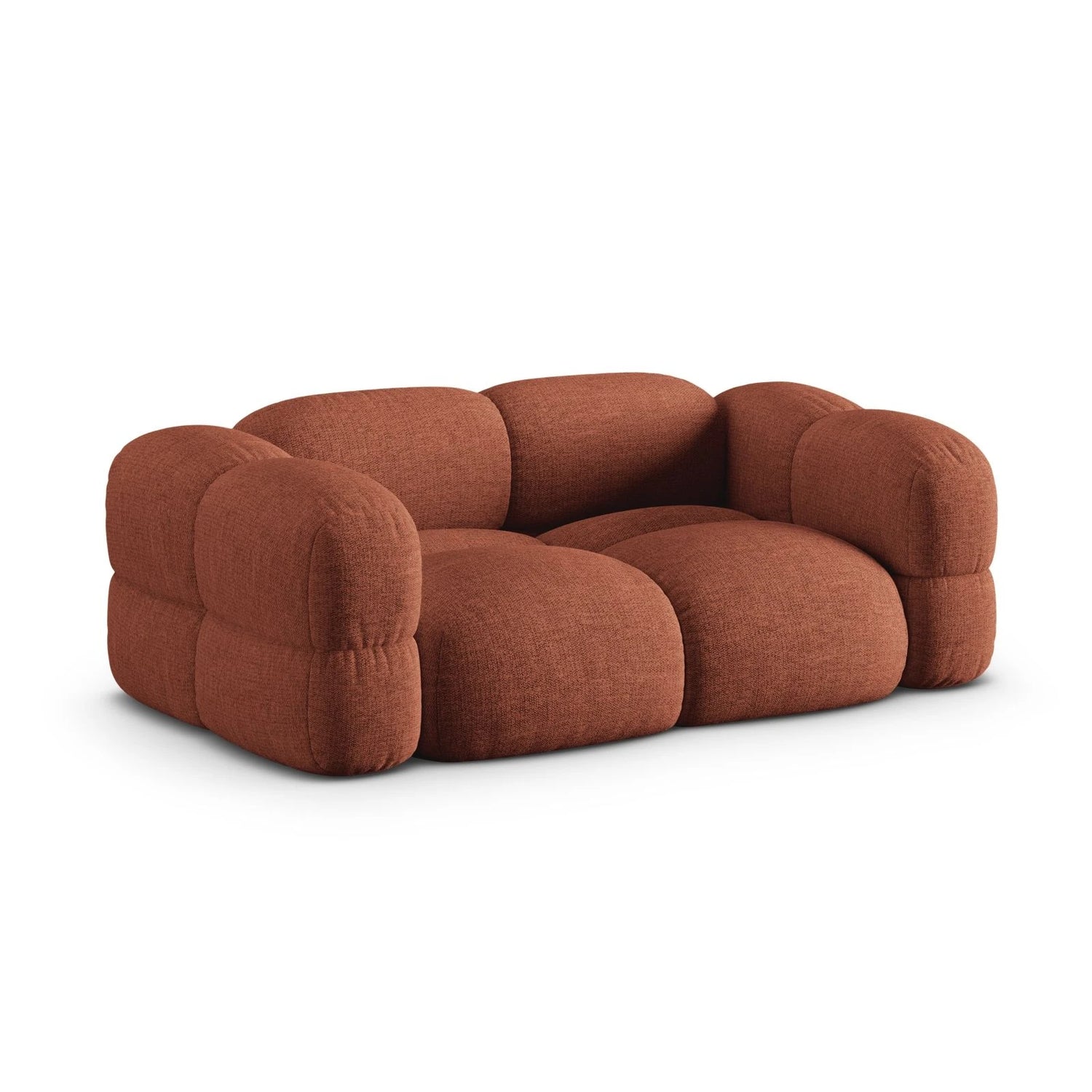 Loretto 3-Sitzer Sofa aus Strukturierter Stoff in Koralle (Sorella 58), 210x100x68 cm von Cosmopolitan Design – Bild 4