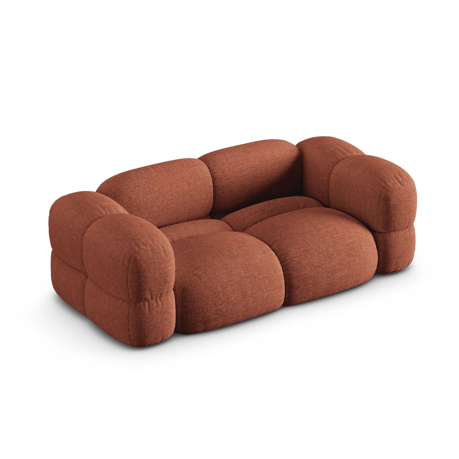 Loretto 3-Sitzer Sofa aus Strukturierter Stoff in Koralle (Sorella 58), 210x100x68 cm von Cosmopolitan Design – Bild 5