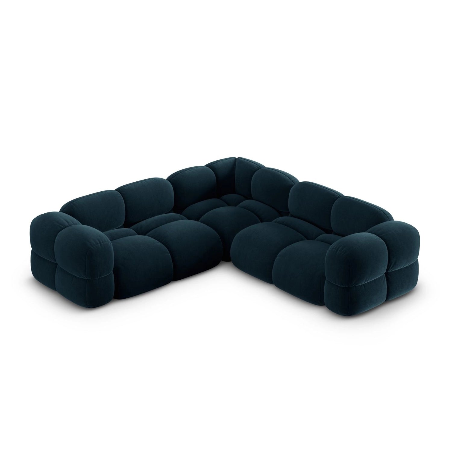 Loretto 4-Sitzer Ecksofa, symmetrisch, aus Samt in Tiefes Petrol (Vogue 13), 250x250x68 cm von Cosmopolitan Design – Bild 1