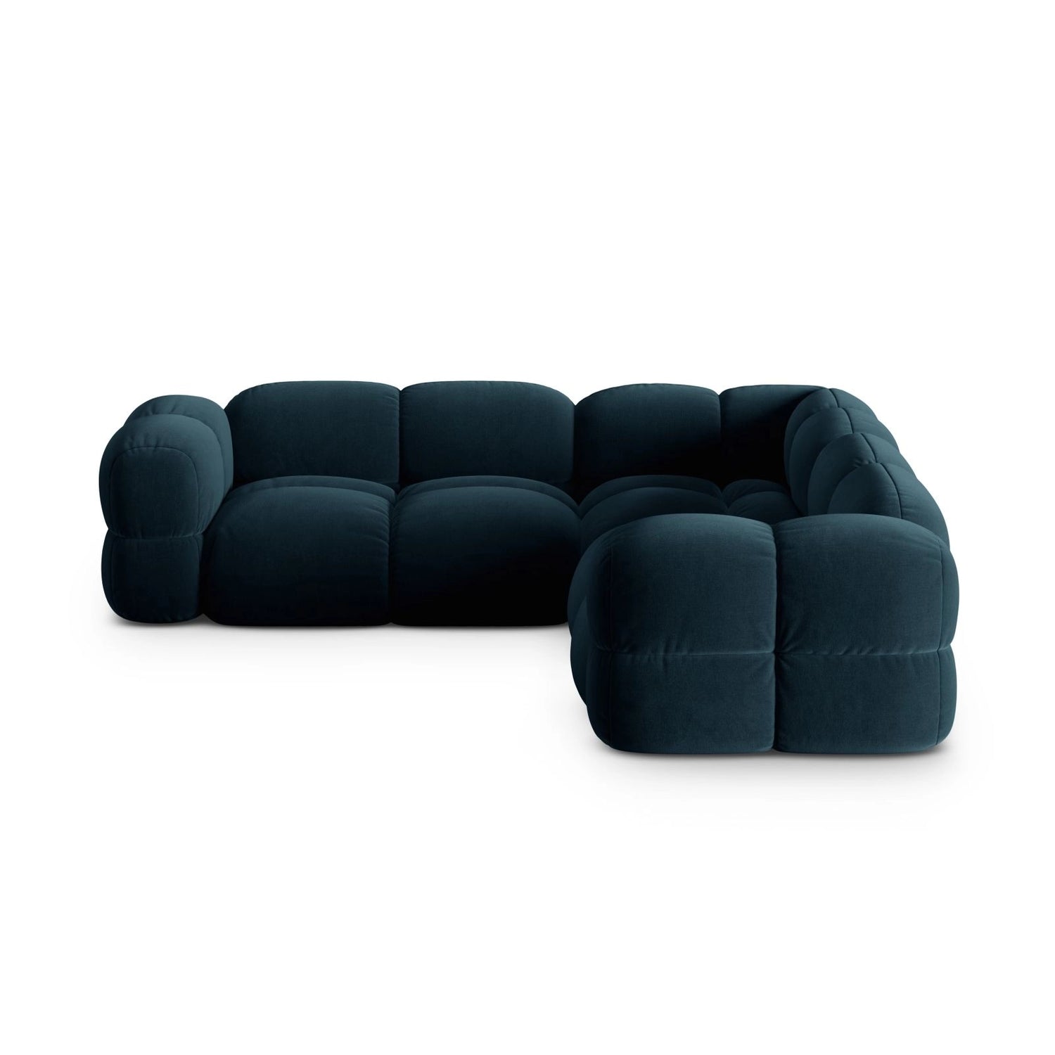 Loretto 4-Sitzer Ecksofa, symmetrisch, aus Samt in Tiefes Petrol (Vogue 13), 250x250x68 cm von Cosmopolitan Design – Bild 4