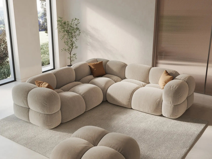 Loretto 4-Sitzer Ecksofa, symmetrisch, aus Samt oder Strukturstoff, 250x250x68 cm von Cosmopolitan Design – Bild 2