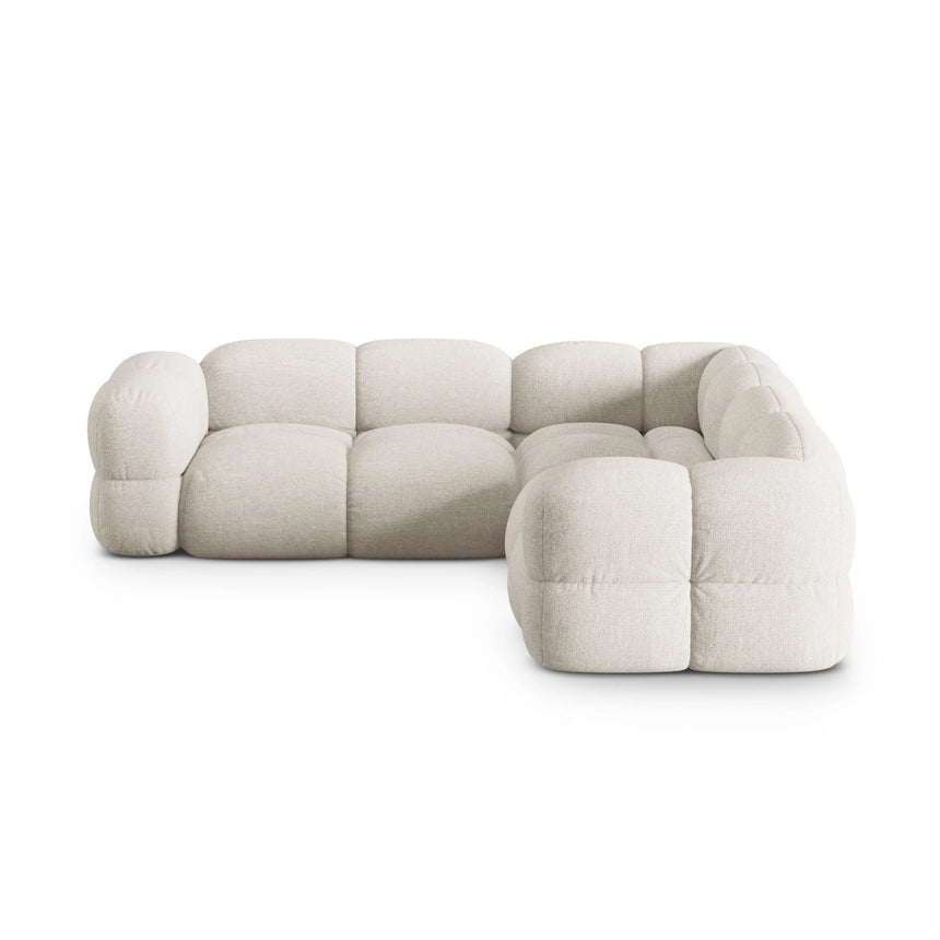 Loretto 4-Sitzer Ecksofa, symmetrisch, aus Strukturierter Stoff in Beige (Sorella 03), 250x250x68 cm von Cosmopolitan Design – Bild 4