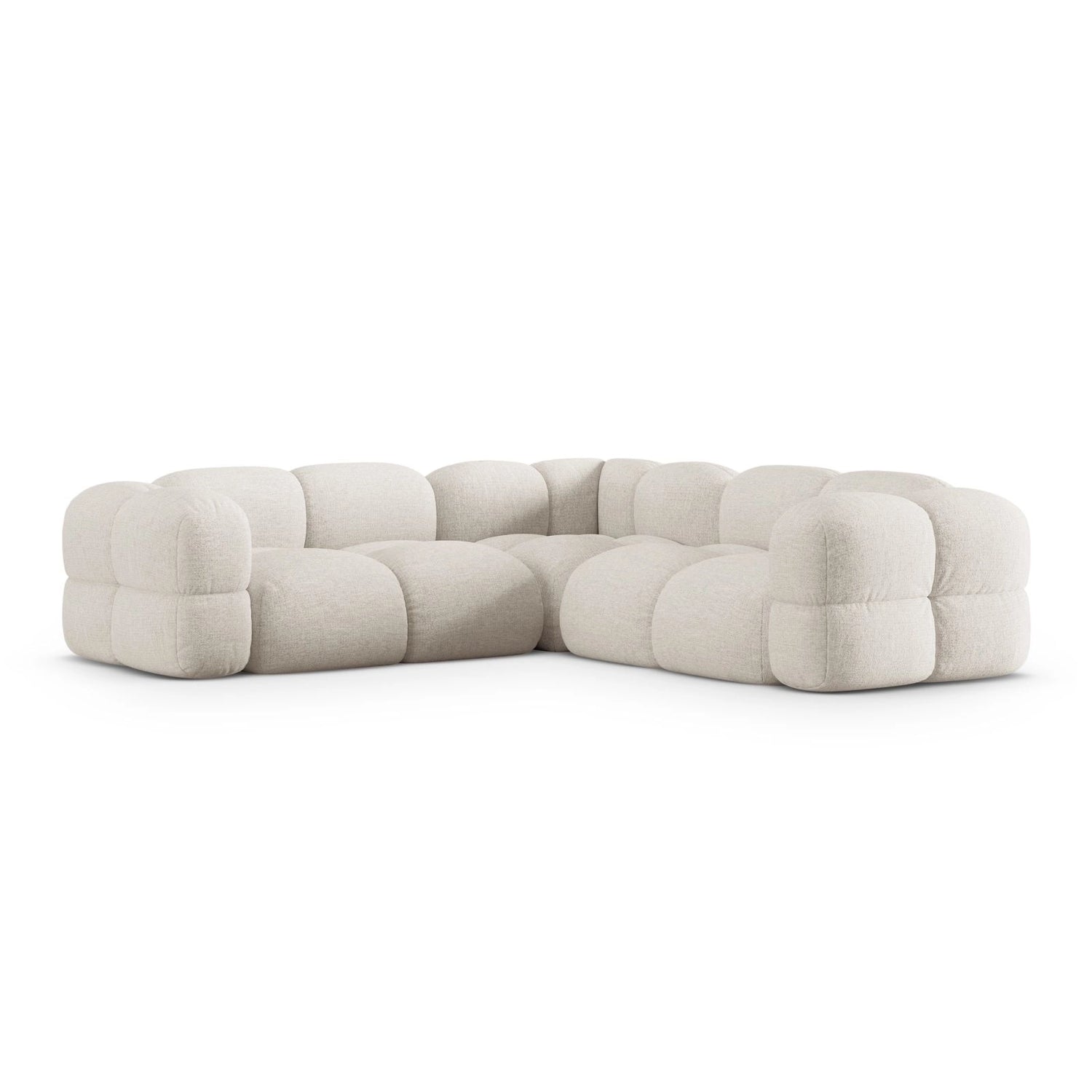 Loretto 4-Sitzer Ecksofa, symmetrisch, aus Strukturierter Stoff in Beige (Sorella 03), 250x250x68 cm von Cosmopolitan Design – Bild 5