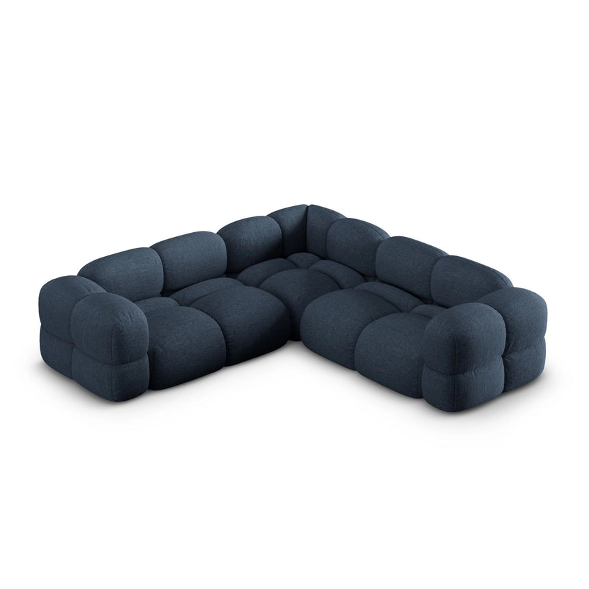 Loretto 4-Sitzer Ecksofa, symmetrisch, aus Strukturierter Stoff in Dunkelblau (Sorella 77), 250x250x68 cm von Cosmopolitan Design – Bild 1