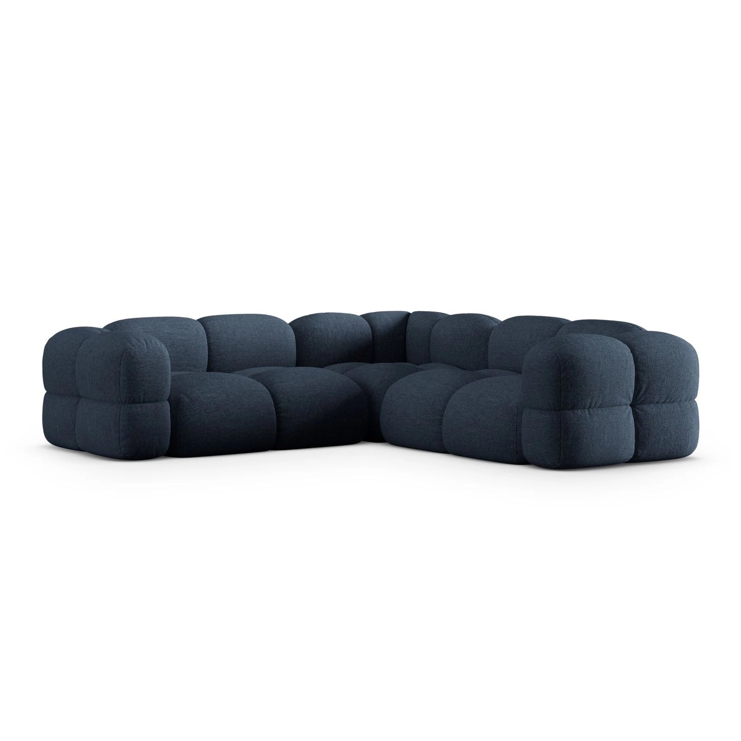 Loretto 4-Sitzer Ecksofa, symmetrisch, aus Strukturierter Stoff in Dunkelblau (Sorella 77), 250x250x68 cm von Cosmopolitan Design – Bild 5
