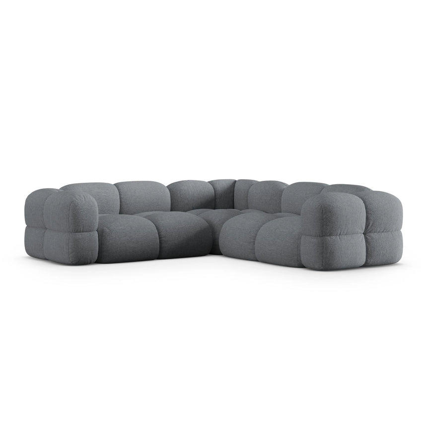 Loretto 4-Sitzer Ecksofa, symmetrisch, aus Strukturierter Stoff in Grau (Sorella 89), 250x250x68 cm von Cosmopolitan Design – Bild 5