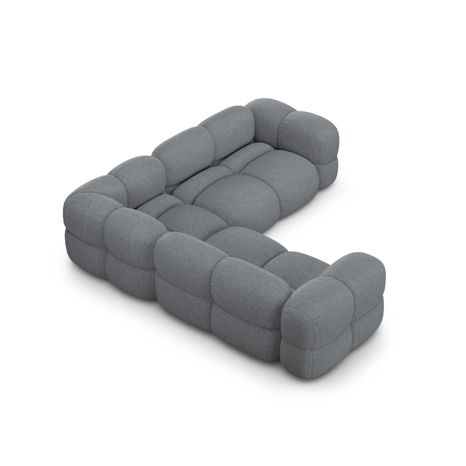 Loretto 4-Sitzer Ecksofa, symmetrisch, aus Strukturierter Stoff in Grau (Sorella 89), 250x250x68 cm von Cosmopolitan Design – Bild 6
