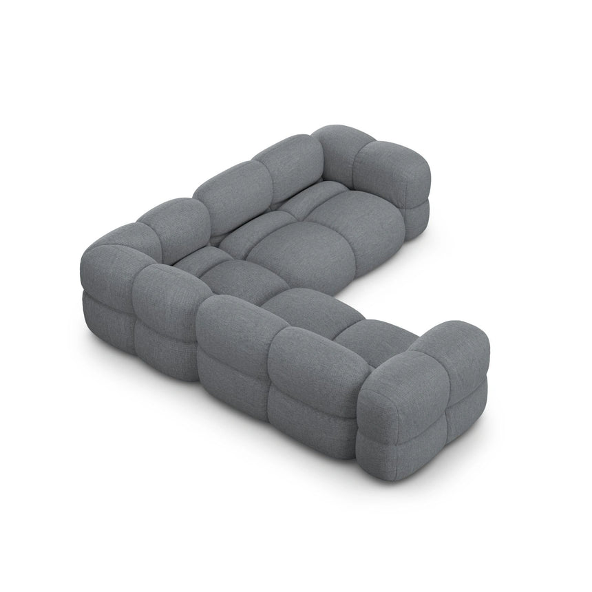 Loretto 4-Sitzer Ecksofa, symmetrisch, aus Strukturierter Stoff in Grau (Sorella 89), 250x250x68 cm von Cosmopolitan Design – Bild 6