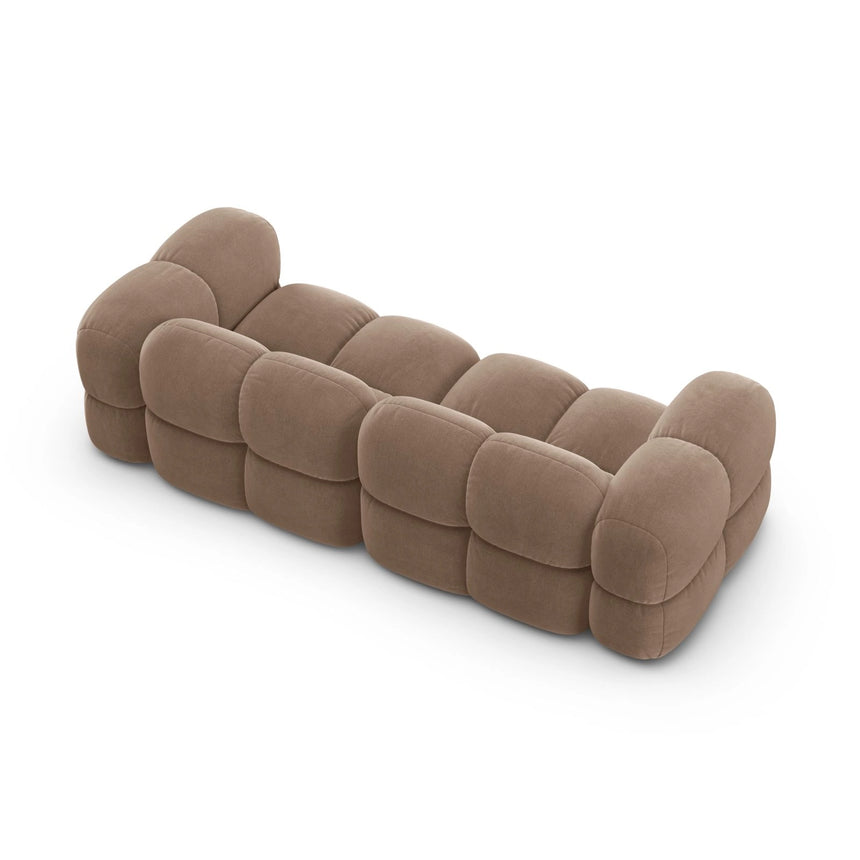 Loretto 4-Sitzer Sofa aus Samt in Dunkelbeige (Vogue 3), 250x100x68 cm von Cosmopolitan Design – Bild 6