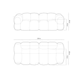 Loretto 4-Sitzer Sofa aus Samt in Grau (Vogue 15), 250x100x68 cm von Cosmopolitan Design – Bild 3