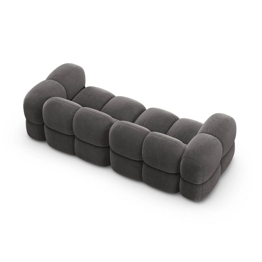 Loretto 4-Sitzer Sofa aus Samt in Grau (Vogue 15), 250x100x68 cm von Cosmopolitan Design – Bild 6