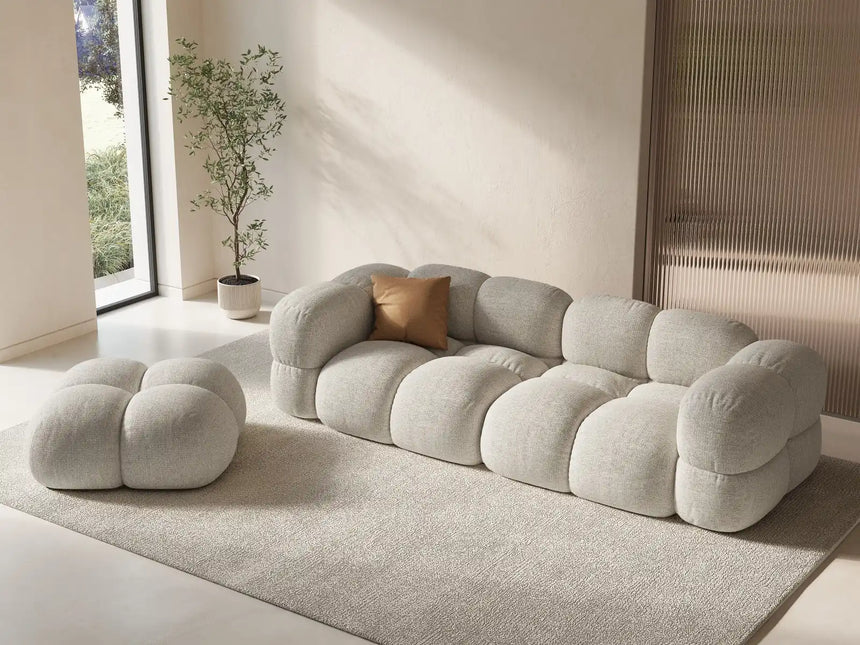 Loretto 4-Sitzer Sofa aus Strukturierter Stoff in Beige (Sorella 03), 250x100x68 cm von Cosmopolitan Design – Bild 2