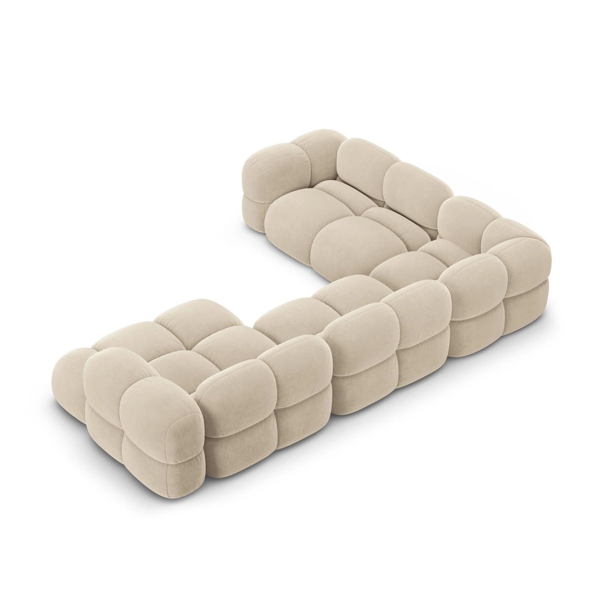 Loretto 5-Sitzer Panorama Ecksofa, Linke Seite, aus Samt oder Strukturstoff, 345x250x68 cm von Cosmopolitan Design – Bild 5