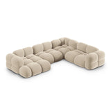 Loretto 5-Sitzer Panorama Ecksofa, Rechte Seite, aus Samt oder Strukturstoff, 345x250x68 cm von Cosmopolitan Design – Bild 1