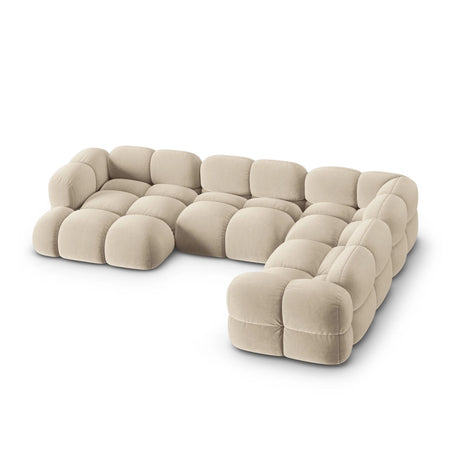 Loretto 5-Sitzer Panorama Ecksofa, Rechte Seite, aus Samt oder Strukturstoff, 345x250x68 cm von Cosmopolitan Design – Bild 4