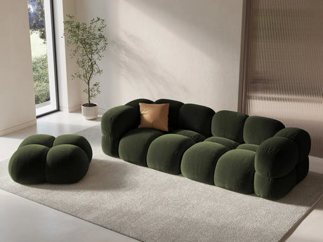 Loretto Pouf aus Samt in Grün (Vogue 11), 90x90x40 cm von Cosmopolitan Design – Bild 2