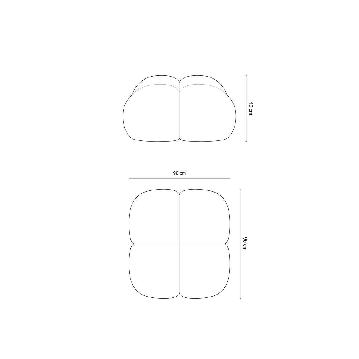 Loretto Pouf aus Samt in Grün (Vogue 11), 90x90x40 cm von Cosmopolitan Design – Bild 3