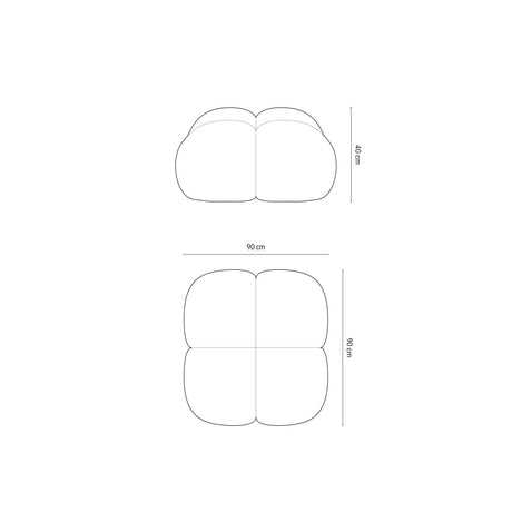 Loretto Pouf aus Strukturierter Stoff in Beige (Sorella 03), 90x90x40 cm von Cosmopolitan Design – Bild 3