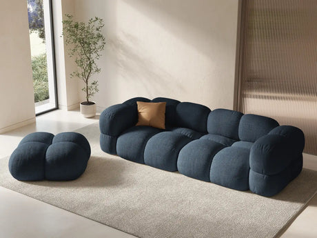 Loretto Pouf aus Strukturierter Stoff in Dunkelblau (Sorella 77), 90x90x40 cm von Cosmopolitan Design – Bild 2