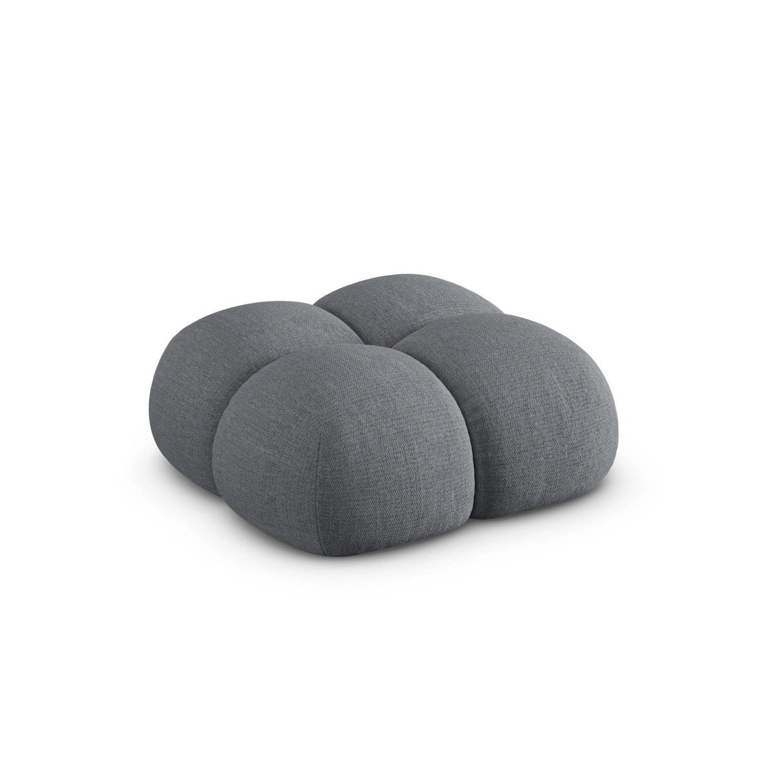 Loretto Pouf aus Strukturierter Stoff in Grau (Sorella 89), 90x90x40 cm von Cosmopolitan Design – Bild 4