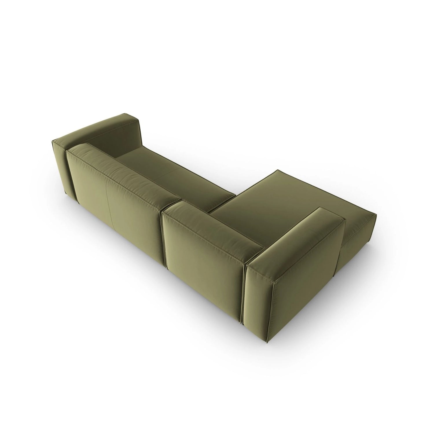 Mackay 4-Sitzer Ecksofa, Linke Seite, aus Samt in Hellgrün (Casino Forest), 282x166x73 cm von Cosmopolitan Design – Bild 4