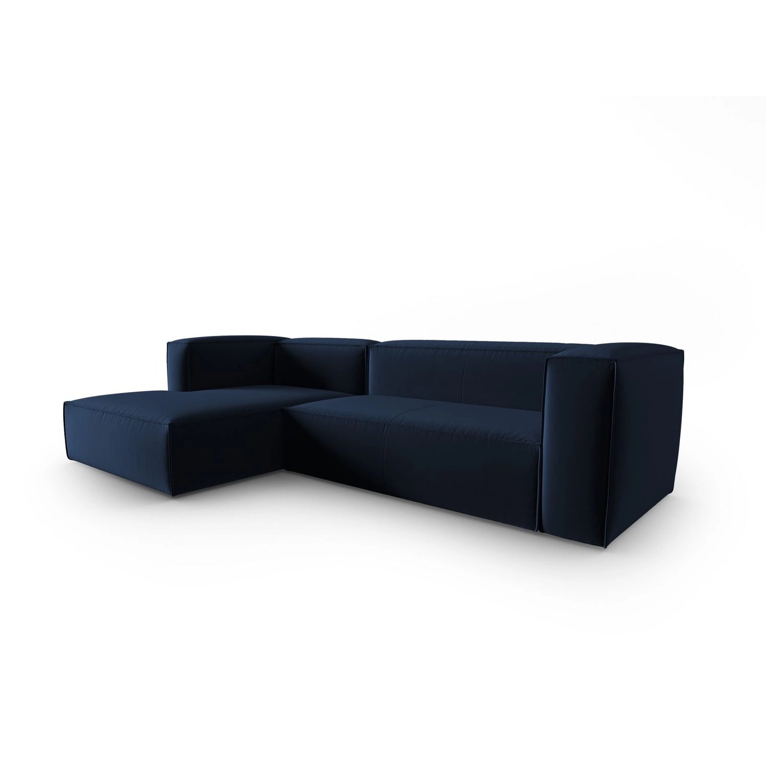 Mackay 4-Sitzer Ecksofa, Linke Seite, aus Samt in Königsblau (Casino Deep Blue), 282x166x73 cm von Cosmopolitan Design – Bild 3