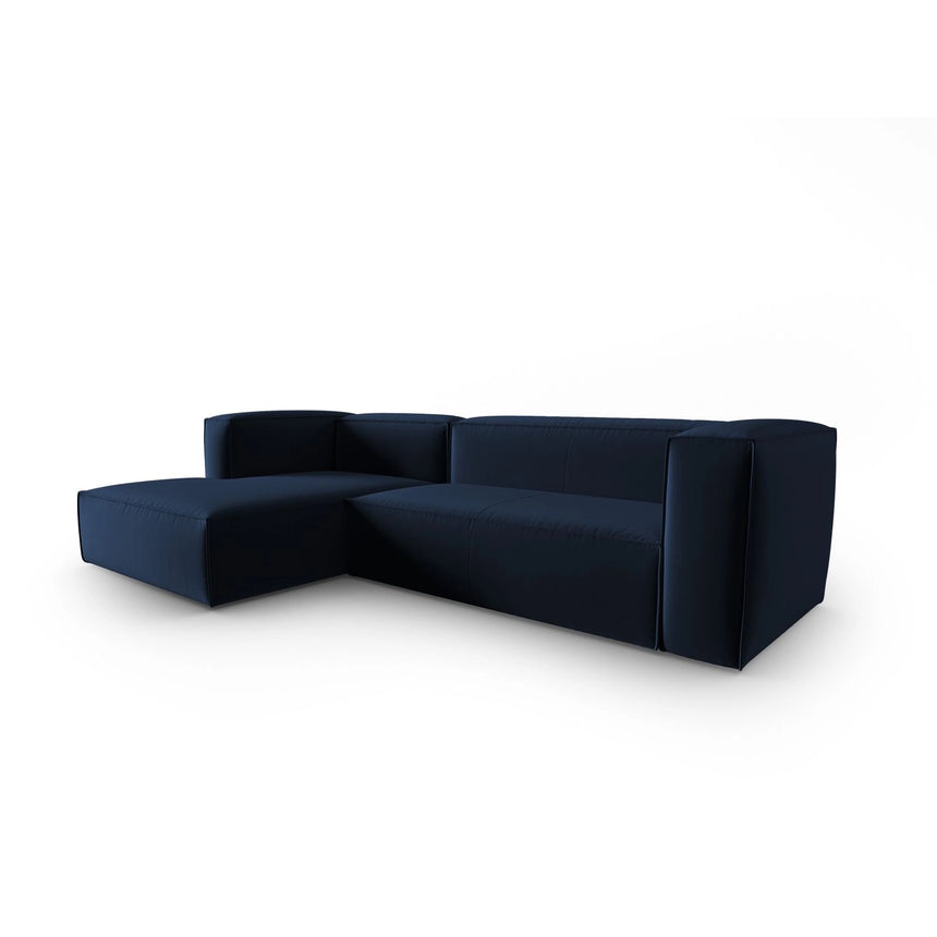 Mackay 4-Sitzer Ecksofa, Linke Seite, aus Samt in Königsblau (Casino Deep Blue), 282x166x73 cm von Cosmopolitan Design – Bild 3