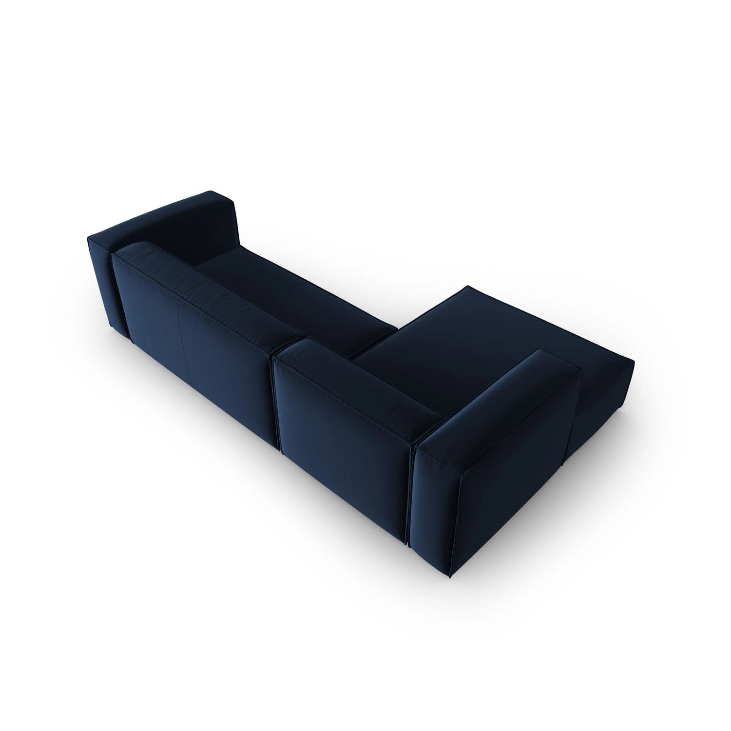 Mackay 4-Sitzer Ecksofa, Linke Seite, aus Samt in Königsblau (Casino Deep Blue), 282x166x73 cm von Cosmopolitan Design – Bild 4