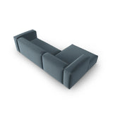 Mackay 4-Sitzer Ecksofa, Linke Seite, aus Samt in Pastellblau (Casino Dark Blue), 282x166x73 cm von Cosmopolitan Design – Bild 4