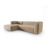 Mackay 4-Sitzer Ecksofa, Linke Seite, aus Samt in Sand (Casino Lion), 282x166x73 cm von Cosmopolitan Design – Bild 3