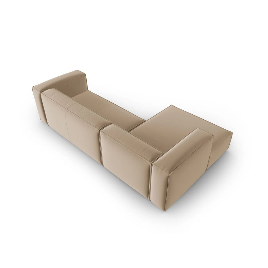 Mackay 4-Sitzer Ecksofa, Linke Seite, aus Samt in Sand (Casino Lion), 282x166x73 cm von Cosmopolitan Design – Bild 4