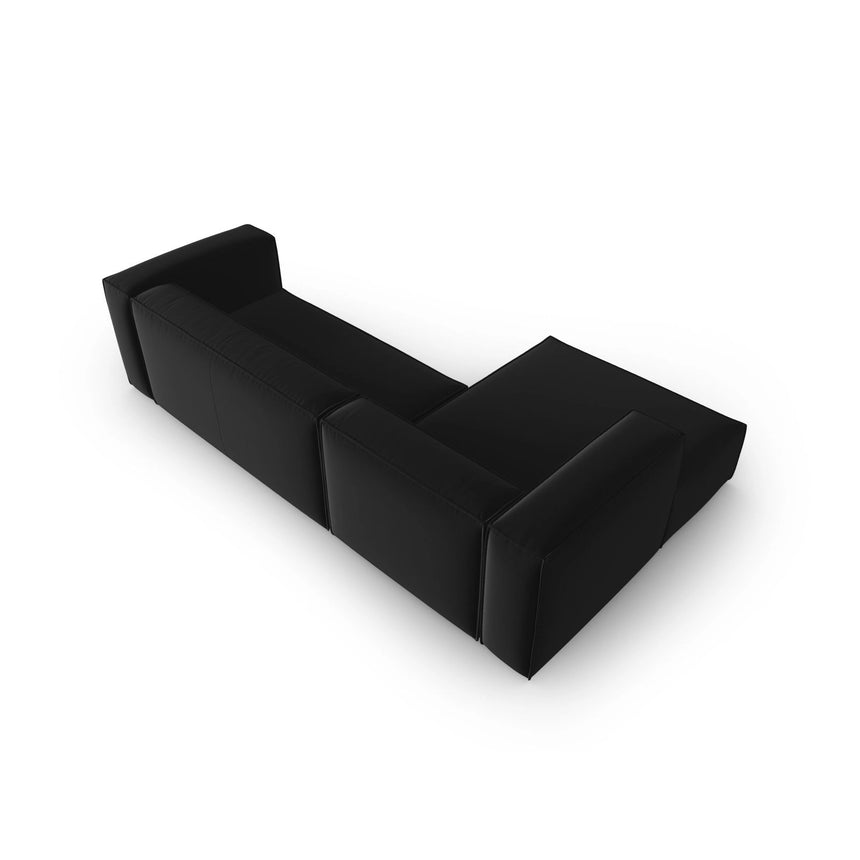 Mackay 4-Sitzer Ecksofa, Linke Seite, aus Samt in Schwarz (Casino Black), 282x166x73 cm von Cosmopolitan Design – Bild 4