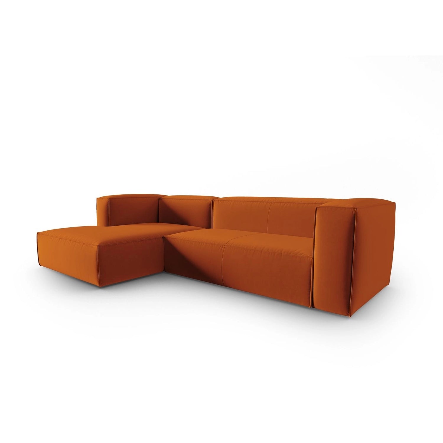 Mackay 4-Sitzer Ecksofa, Linke Seite, aus Samt in Terrakotta (Casino Terracota), 282x166x73 cm von Cosmopolitan Design – Bild 3